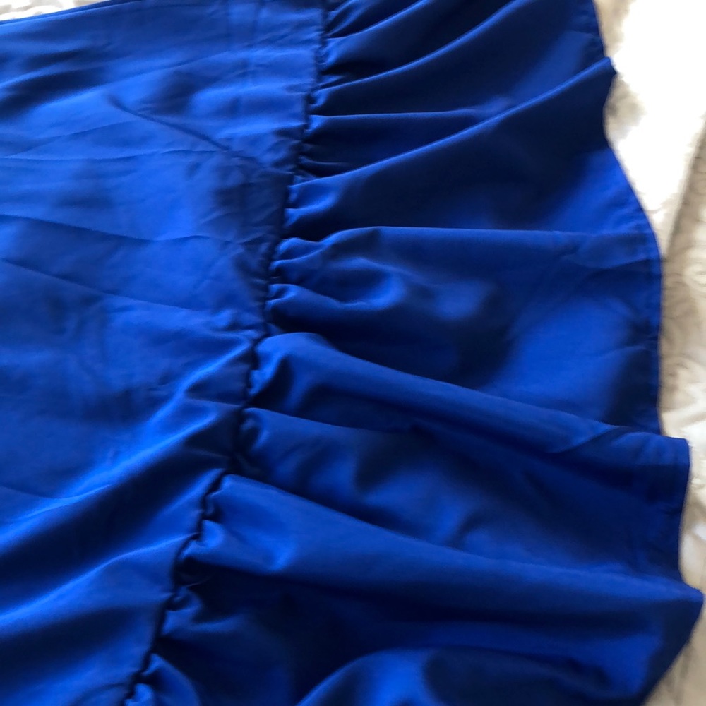 2/30🌻Lovely blue ruffled sleeveless dress XL/ 8 - Picture 2 of 6